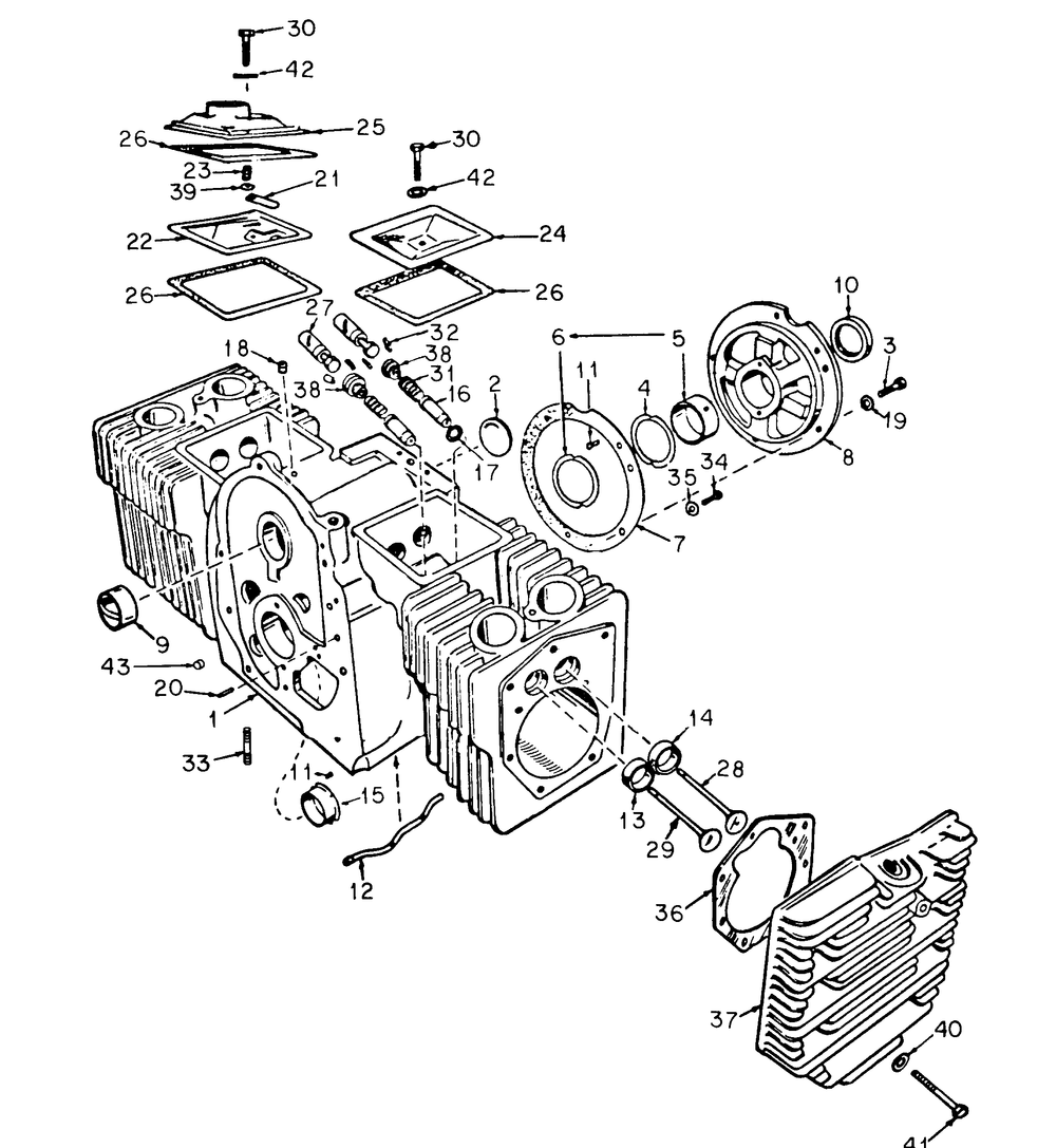 Cylinder Block Diagram and Parts List for 1914 145986100-145986399-146986100-146986399 Cub Cadet Lawn Tractor